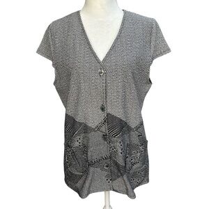 LasColinas Vest Top Japanese Women's Sleeveless Cap Sleeves Black White